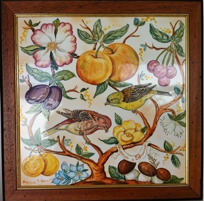 Albisola ceramics Art - Majolica with frame.